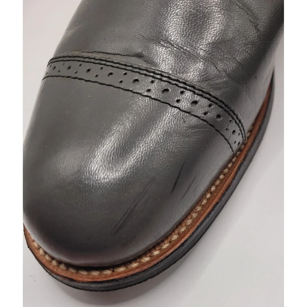 Stacy Adams Madison 00012 Grey Leather Cap Toe Oxfords Dress Shoes Men's 9.5 D
